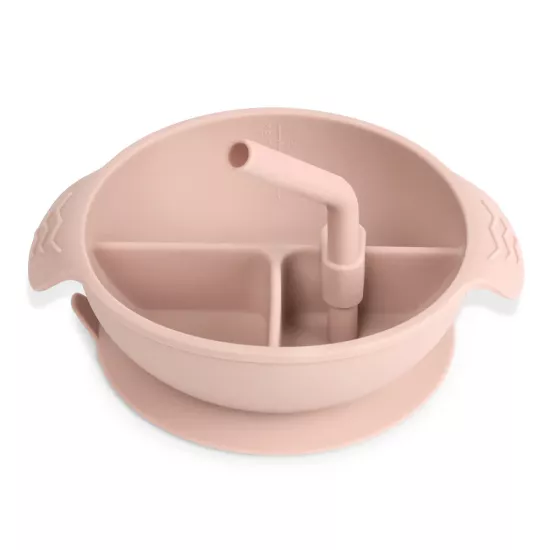 Haaka Silikona Šķīvis ar Piesūcekni Silicone Divided Suction Bowl - Blush