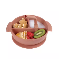 Haaka Silikona Šķīvis ar Piesūcekni Silicone Divided Suction Bowl - Suva Grey