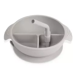 Haaka Silikona Šķīvis ar Piesūcekni Silicone Divided Suction Bowl - Suva Grey