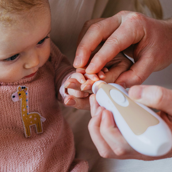 Haakaa Baby Nail Care Set komplekts — droša elektriskā nagu vīlīte (Zīļu brūns)