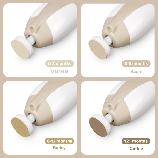 Haakaa Baby Nail Care Set komplekts — droša elektriskā nagu vīlīte (Zīļu brūns)