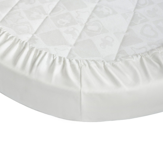 Ingvart Satīna Palags ar Gumiju gultiņai Smart Bed White Neutral 72x72 cm