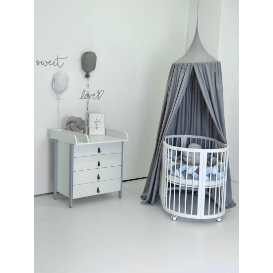 Mēbeļu komplekts Smertbed White+ Kumode Scandi White/Grey Legs
