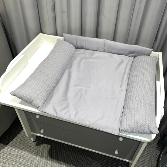 Mēbeļu komplekts: gulta Fly (Light Grey) + kumode Nika Graphite/White