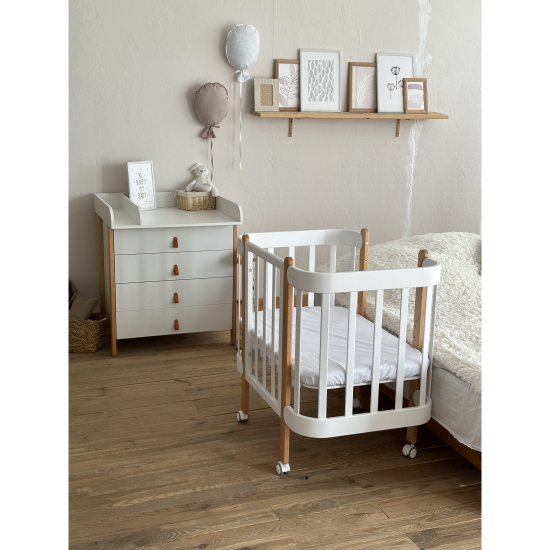 Gultiņa-transformers Nika ar kustīgu sienu White/Natural