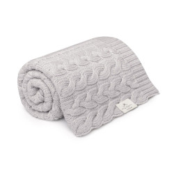 Merino vilnas pleds Light Grey Braided - Premium Collection