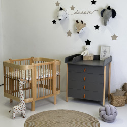 Комплект мебели: кроватка Nika (Natural) + комод Scandi Graphite/Natural