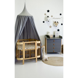 Furniture set: Nika crib (Natural) + Scandi dresser Graphite/Natural