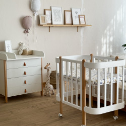 Комплект мебели: кроватка Nika (White/Natural) + комод Scandi White/Natural