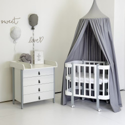 Комплект мебели: кроватка Nika (White/Grey) + комод Scandi White/Grey