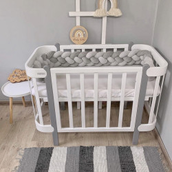 Комплект мебели: кроватка Nika (White/Grey) + комод Scandi White/Grey