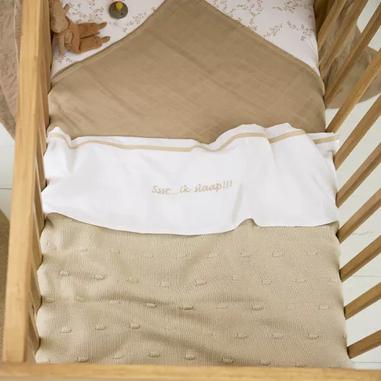 Meyco Baby Bērnu pleds Blanket Knots Soft sand 75x100cm