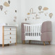 Mēbeļu komplekts: gulta Fly Light Pink + kumode Scandi White/Natural