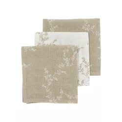Набор муслиновых пелёнок Meyco Baby Branches Sand (3 шт, 30x30 см)