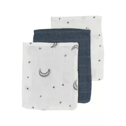 Набор муслиновых пелёнок Meyco Baby Moon Indigo (3 шт, 20x17 cm)