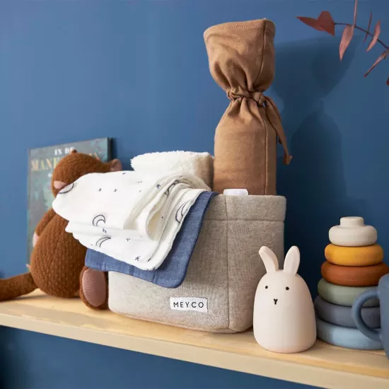 Meyco Baby muslīnu autiņu komplekts Moon Indigo (3 gab., 20x17 cm)