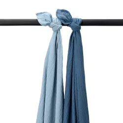 Набор муслиновых пелёнок Meyco Baby Jeans blue/Indigo (2 шт, 120x120 cm)