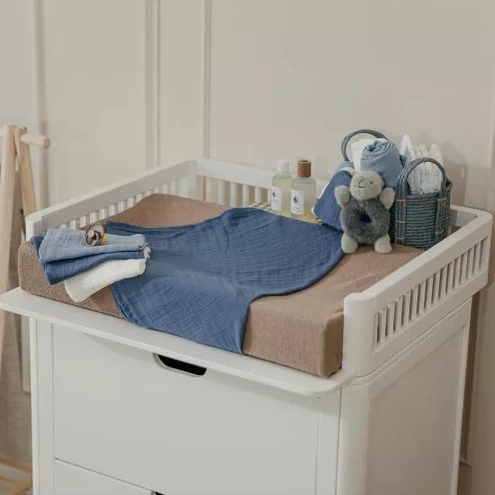 Meyco Baby muslīnu autiņu komplekts Natural/jeans blue/indigo (3 gab., 70x70 cm)