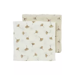 Набор муслиновых пелёнок Meyco Baby Ginkgo Offwhite/Soft sand (2 шт, 70x70 см)