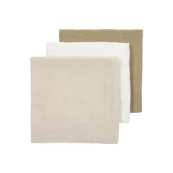 Набор муслиновых пелёнок Meyco Baby Offwhite/Soft Sand/Taupe (3 шт, 70x70 см)
