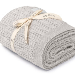 Merino vilnas autiņsedziņa “Light Grey Leaves”