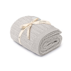 Merino vilnas autiņsedziņa “Light Grey Leaves”