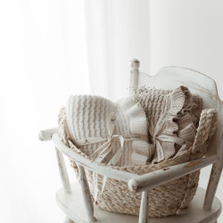 Bambusa sega ar volānu 85x105 Beige