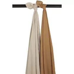 Meyco Baby muslīnu autiņu komplekts Sand/Toffee (2 gab., 120x120 cm)