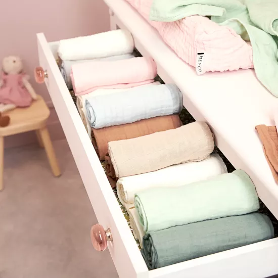 Meyco Baby muslīnu autiņu komplekts Offwhite/Sand/Toffee (3 gab., 70x70 cm)