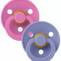 Knupīšu komplekts BIBS Colour Round  Bubblegum/Peri - 0-6/6-18 m
