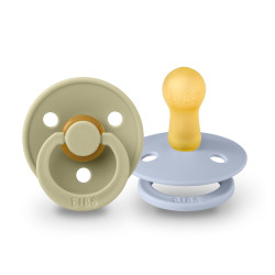 Nipple set BIBS Colour Round  Khaki/DustyBlue - 0-6/6-18 m