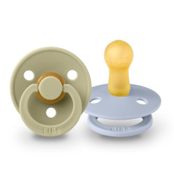 Knupīšu komplekts BIBS Colour Round  Khaki/DustyBlue - 0-6/6-18 m