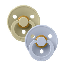 Knupīšu komplekts BIBS Colour Round  Khaki/DustyBlue - 0-6/6-18 m