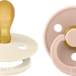 Knupīšu komplekts BIBS Colour Symmetrical Ivory/Blush - 0-6/6-18m