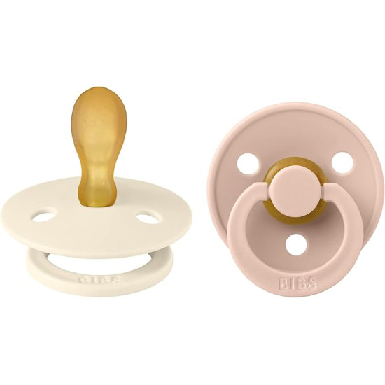 Knupīšu komplekts BIBS Colour Symmetrical Ivory/Blush - 0-6/6-18m