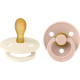 Knupīšu komplekts BIBS Colour Symmetrical Ivory/Blush - 0-6/6-18m