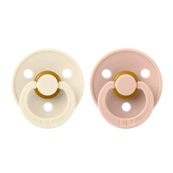Knupīšu komplekts BIBS Colour Symmetrical Ivory/Blush - 0-6/6-18m