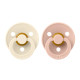 Knupīšu komplekts BIBS Colour Symmetrical Ivory/Blush - 0-6/6-18m