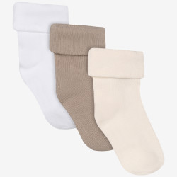 Noppies unisex zeķes, 3 pāru komplekts (Oatmeal)