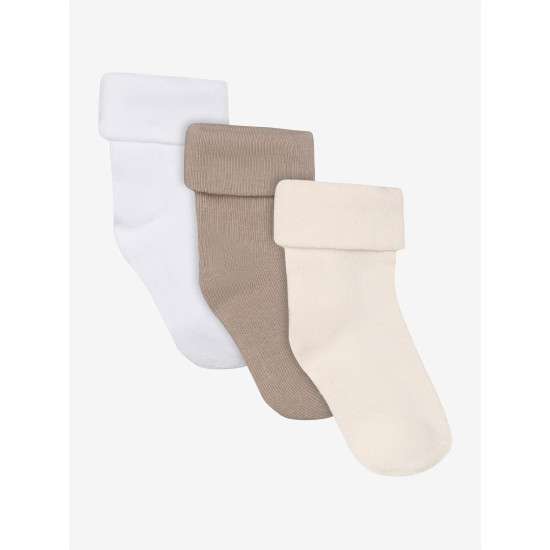 Noppies unisex zeķes, 3 pāru komplekts (Oatmeal)