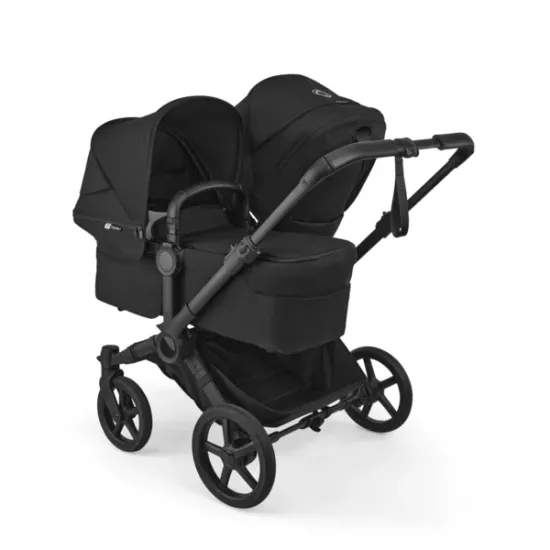 Bugaboo Donkey 6 Duo, tekstīls black, kapuce black
