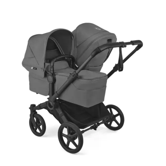 Bugaboo Donkey 6 Duo, tekstīls Moon Grey, kapuce Moon Grey