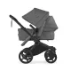 Bugaboo Donkey 6 Duo, tekstīls Moon Grey, kapuce Moon Grey
