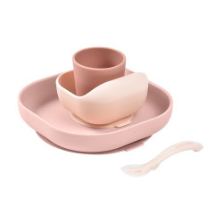 BEABA 4 daļu silikona ēdienreižu komplekts – Cotton candy