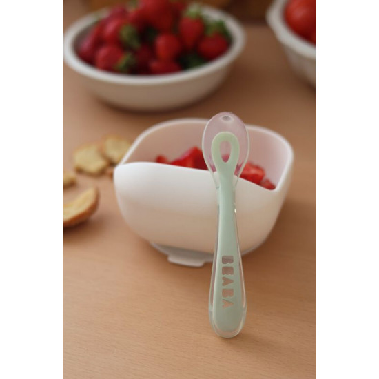 BEABA 2. posma (8+) silikona karotīte – Misty Green