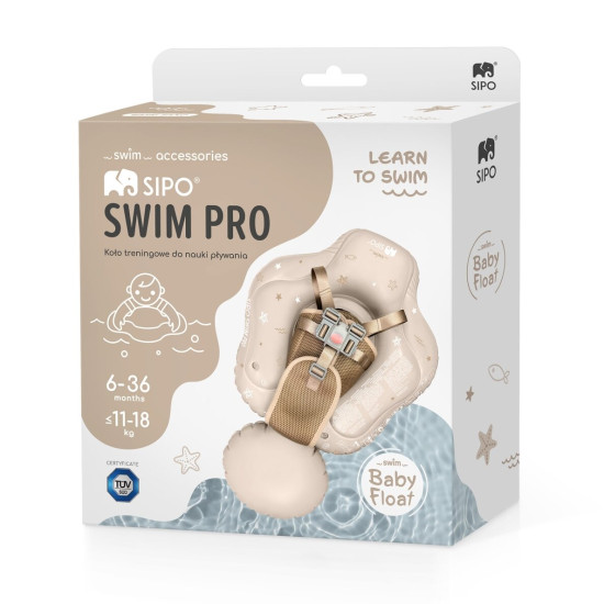 SIPO piepūšamais peldēšanas riņķis zīdaiņiem un maziem bērniem 6–36 mēn. (11–18 kg), bēšā krāsa