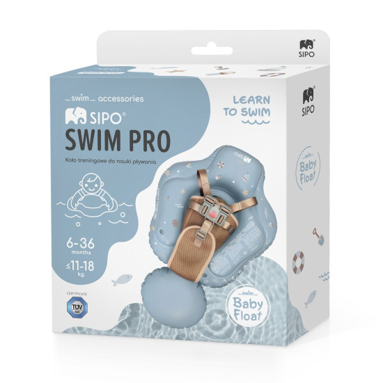 SIPO piepūšamais peldēšanas riņķis zīdaiņiem un maziem bērniem 6–36 mēn. (11–18 kg), zilā krāsa