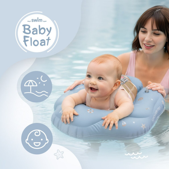 SIPO piepūšamais peldēšanas riņķis zīdaiņiem un maziem bērniem 6–36 mēn. (11–18 kg), zilā krāsa