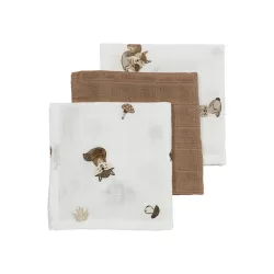 Набор муслиновых пелёнок Meyco Baby Mini  Forest Animals Toffee (3 шт, 30x30 см)