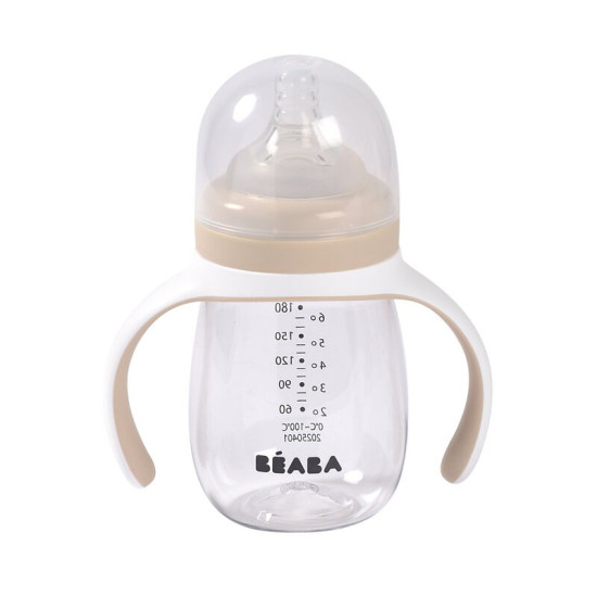 Mācību Pudelīte BEABA 2 Vienā, 210 Ml, Clay Earth